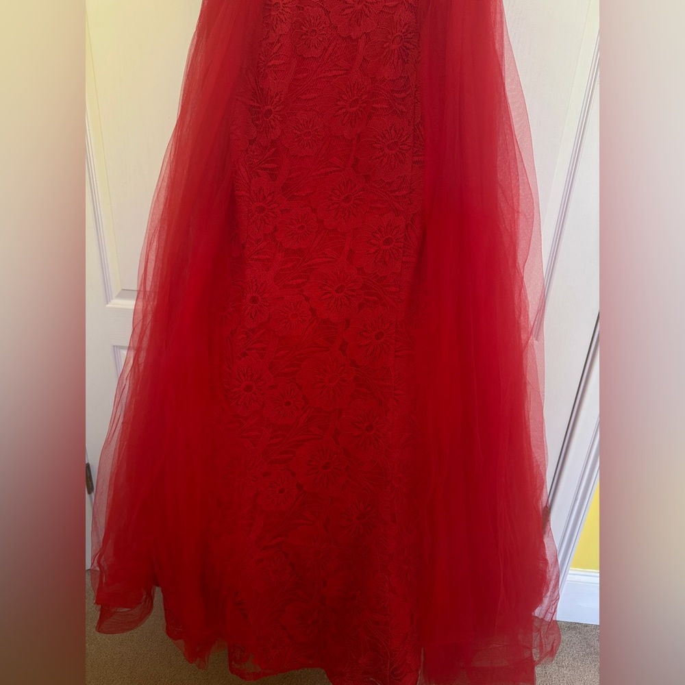 NWT Rachel Allan Red Prom Dress - Picture 6 of 14